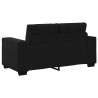 Canapé causeuse noir 120 cm velours 