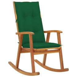 Chaise à bascule avec coussins Bois d'acacia massif 