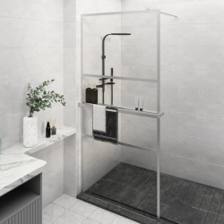 Paroi de douche et étagère Chrome 90x195 cm Verre ESG&Aluminium 