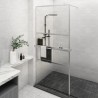 Paroi de douche et étagère Chrome 90x195 cm Verre ESG&Aluminium 