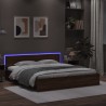 Cadre de lit avec LED sans matelas chêne marron 180x200 cm 