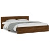 Cadre de lit avec LED sans matelas chêne marron 180x200 cm 