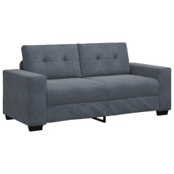 Canapé causeuse gris foncé 140 cm velours 