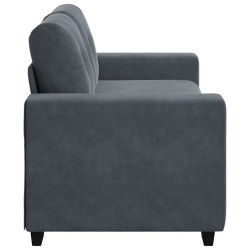 Canapé causeuse gris foncé 140 cm velours 