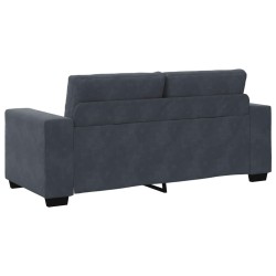 Canapé causeuse gris foncé 140 cm velours 