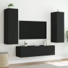 Meuble TV mural avec lumières LED noir 60x35x31 cm 