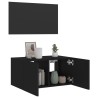 Meuble TV mural avec lumières LED noir 60x35x31 cm 