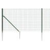 Clôture en treillis métallique et piquet d'ancrage vert 1,1x25m 