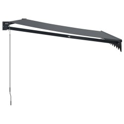 Auvent rétractable anthracite 3x2,5 m tissu et aluminium 