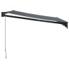 Auvent rétractable anthracite 3x2,5 m tissu et aluminium 