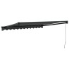 Auvent rétractable anthracite 3x2,5 m tissu et aluminium 