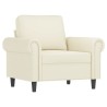 Fauteuil avec repose-pied Crème 60 cm Velours 