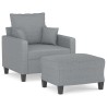 Fauteuil avec repose-pied Gris clair 60 cm Tissu 