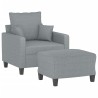 Fauteuil avec repose-pied Gris clair 60 cm Tissu 