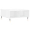 Table basse blanc brillant 60x60x30 cm bois d'ingénierie 