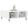 Table basse blanc brillant 60x60x30 cm bois d'ingénierie 
