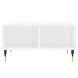 Table basse blanc brillant 60x60x30 cm bois d'ingénierie 