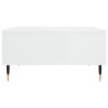Table basse blanc brillant 60x60x30 cm bois d'ingénierie 
