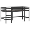 Lit mezzanine enfants avec rideaux sans matelas rose 90x190 cm 