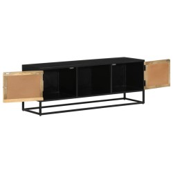 Meuble TV 110x30x40 cm bois massif de manguier et fer 