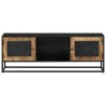 Meuble TV 110x30x40 cm bois massif de manguier et fer 