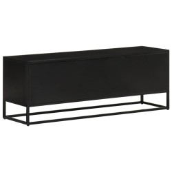 Meuble TV 110x30x40 cm bois massif de manguier et fer 