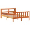 Cadre de lit et tête de lit sans matelas cire marron 120x200 cm 