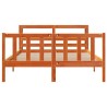 Cadre de lit et tête de lit sans matelas cire marron 120x200 cm 