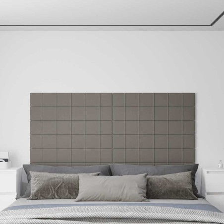 Panneaux muraux 12 pcs Gris clair 90x15 cm Velours 1,62 m² 