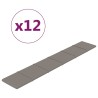 Panneaux muraux 12 pcs Gris clair 90x15 cm Velours 1,62 m² 