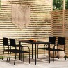 Ensemble à manger de jardin 5 pcs Noir 