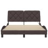 Cadre de lit avec LED sans matelas marron foncé 120x200cm tissu 