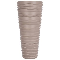 Jardinière et intérieur amovible moka 18/45 L PP aspect rainuré 