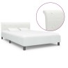 Cadre de lit sans matelas blanc similicuir 140x200 cm 