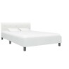 Cadre de lit sans matelas blanc similicuir 140x200 cm 