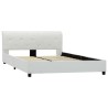 Cadre de lit sans matelas blanc similicuir 140x200 cm 