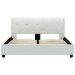 Cadre de lit sans matelas blanc similicuir 140x200 cm 