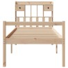 Lit bibliothèque sans matelas 90x200 cm bois de pin massif 