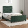 Cadre de lit sans matelas vert foncé 120x190 cm velours 