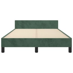 Cadre de lit sans matelas vert foncé 120x190 cm velours 