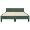 Cadre de lit sans matelas vert foncé 120x190 cm velours 