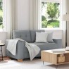 Canapé causeuse gris clair 120 cm tissu 