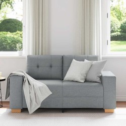 Canapé causeuse gris clair 120 cm tissu 
