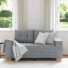Canapé causeuse gris clair 120 cm tissu 