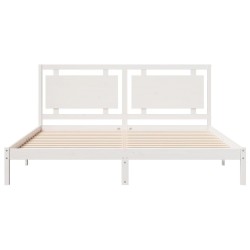 Cadre de lit extra long sans matelas 200x220 cm bois massif 