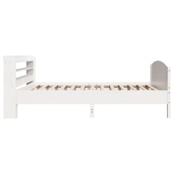Cadre de lit sans matelas blanc 90x190 cm bois de pin massif 