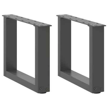 Pieds de table basse en U 2 pièces Anthracite 40 x (30-31) cm Acier 
