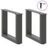 Pieds de table basse en U 2 pièces Anthracite 40 x (30-31) cm Acier 