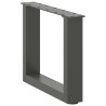 Pieds de table basse en U 2 pièces Anthracite 40 x (30-31) cm Acier 