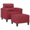 Fauteuil avec repose-pied Rouge bordeaux 60 cm Similicuir 